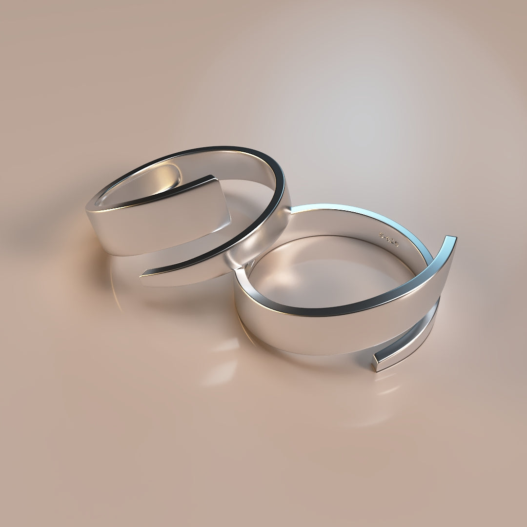 Bague élégante ajustable en argent 925