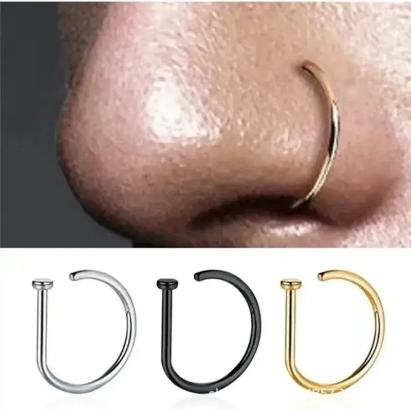 Clip-on piercing nasal et boucle d'oreille sans trou