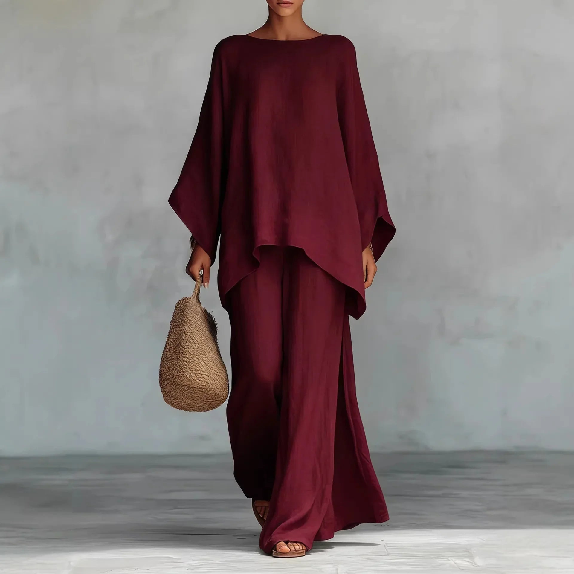 Fernanda | Ensemble femme composé d'un haut à manches longues et d'un pantalon large