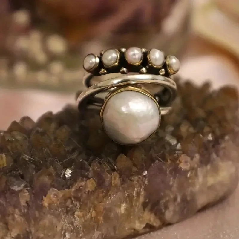 Ensemble de bagues à perles multicouches
