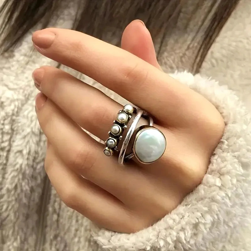 Ensemble de bagues à perles multicouches