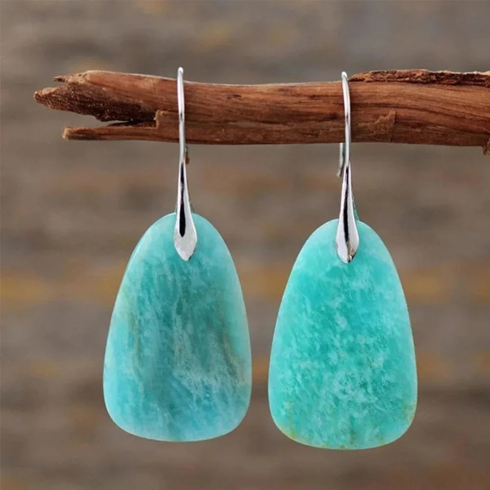 Boucles d'oreilles vintage avec pierre turquoise