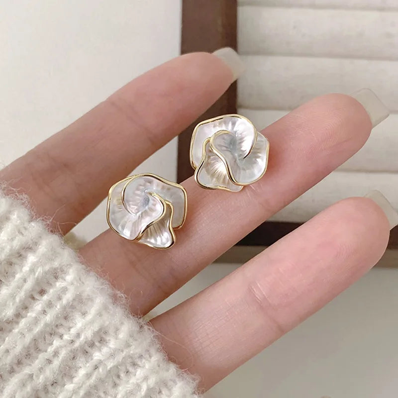 Boucles d'oreilles fleurs de perles