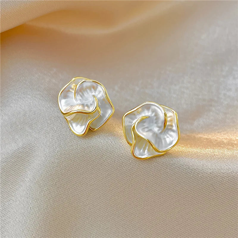 Boucles d'oreilles fleurs de perles