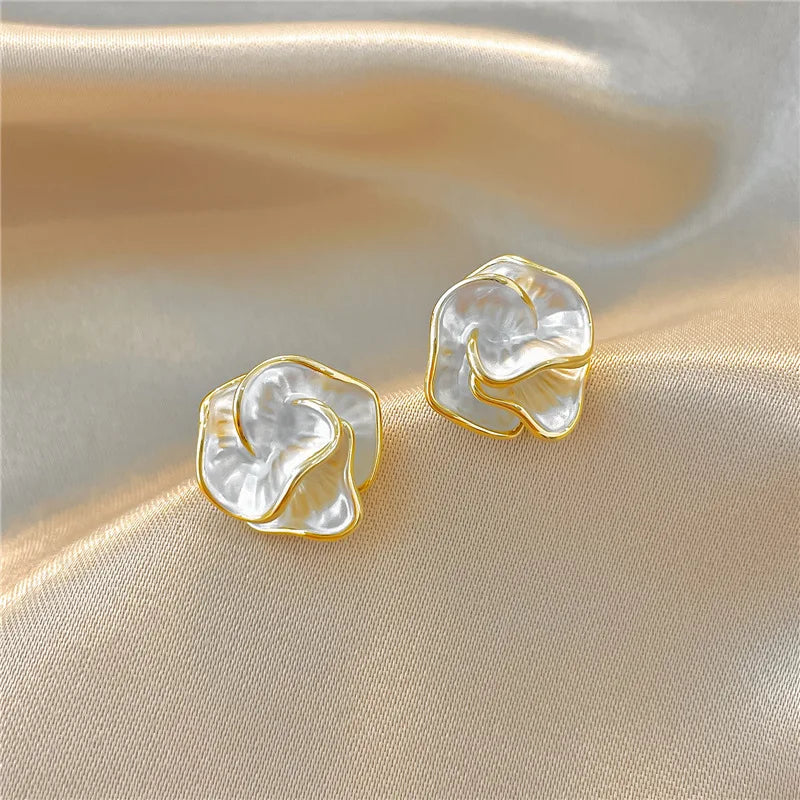Boucles d'oreilles fleurs de perles