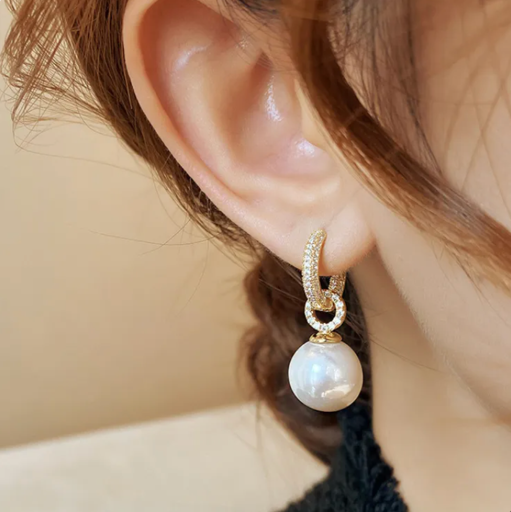 Boucles d'oreilles perles scintillantes
