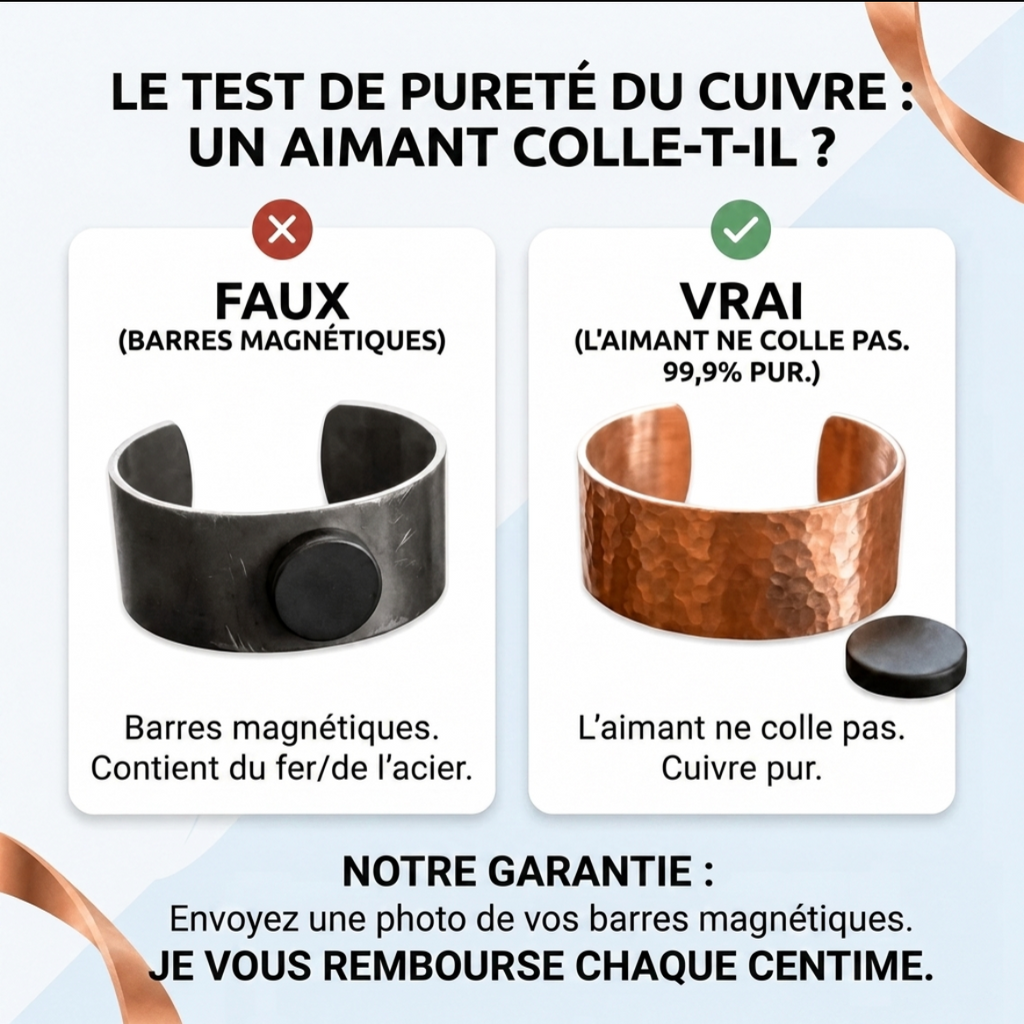 Bracelet en Cuivre Rose Croissant