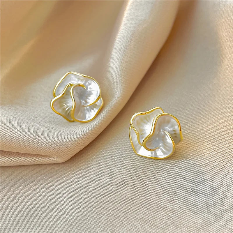 Boucles d'oreilles fleurs de perles