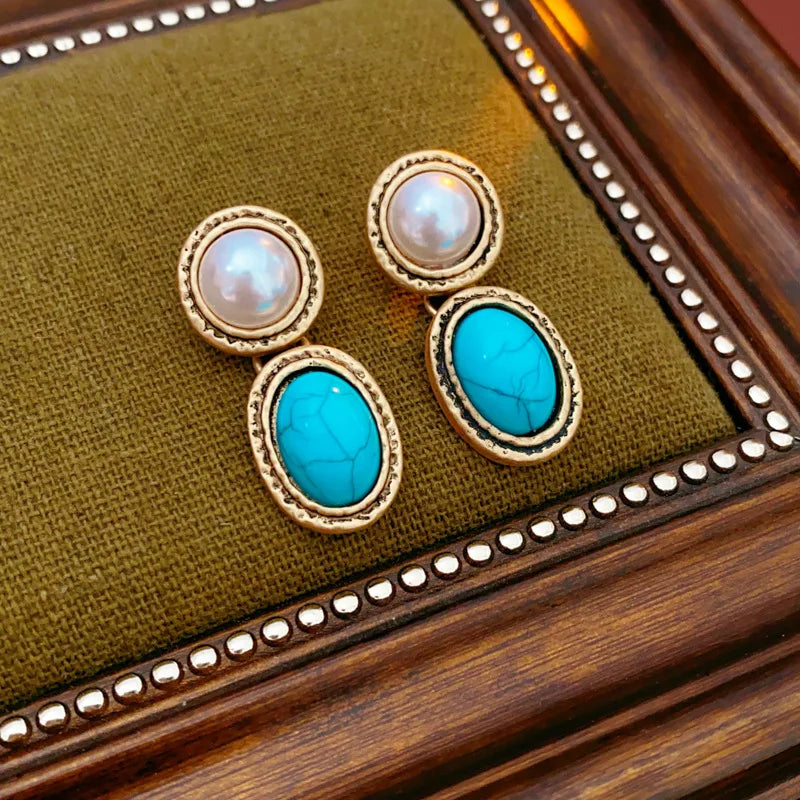 Ensemble de perles turquoise antique