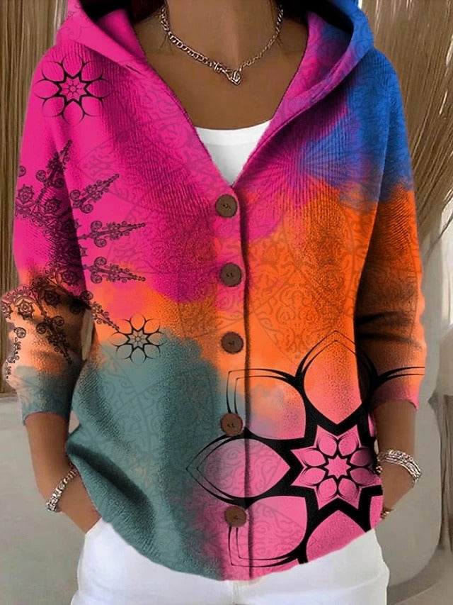 Paloma | Veste à capuche imprimée en maille