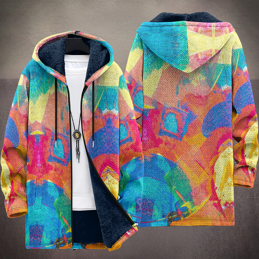 Tiarna™ - Luxuriöse Kunstinspirierte Kapuzenjacke mit Reißverschluss