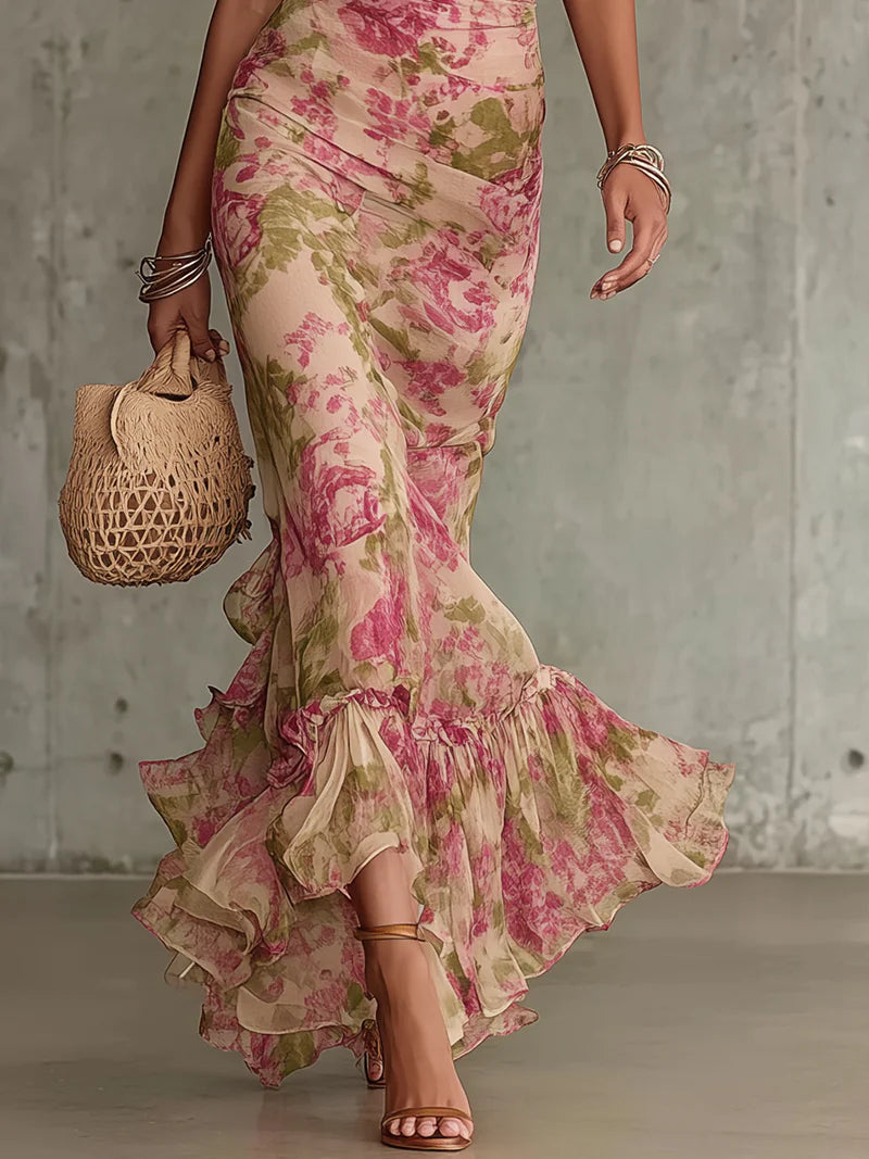 Rosalie™ | Maxi-Kleid mit Vintage-Rosendruck