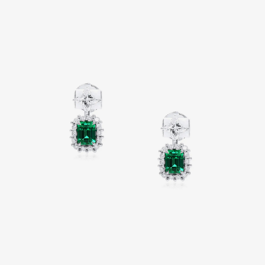 Éclatantes Boucles d'Oreilles Émeraude