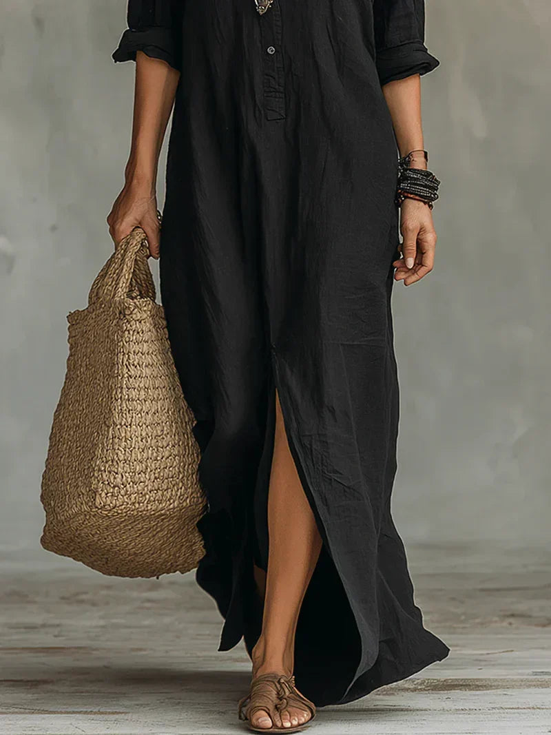 Céline™ | Luftiges Maxikleid mit Knopfdetails