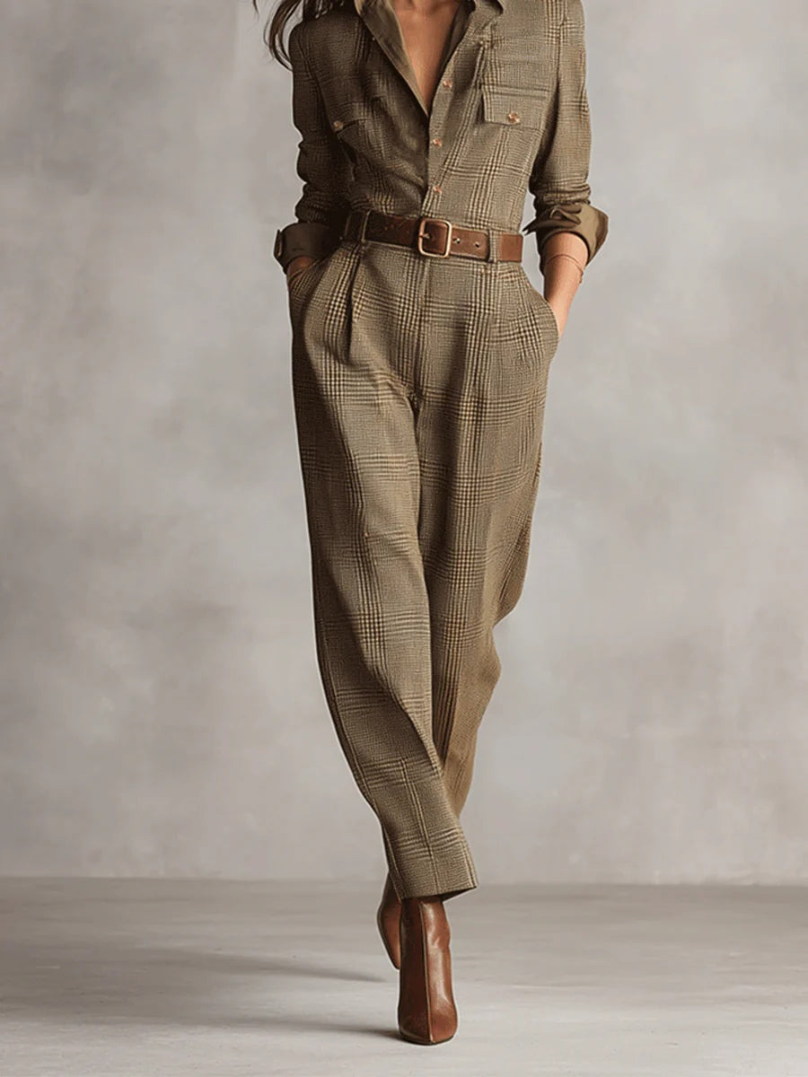Anna™ || Eleganter karierter Overall