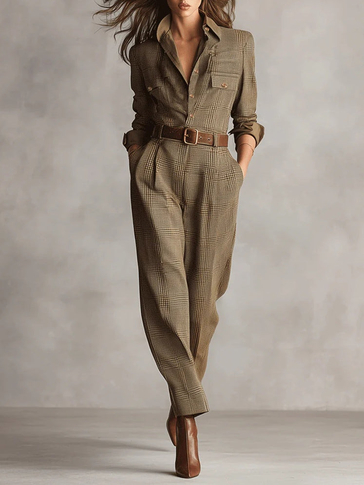 Anna™ || Eleganter karierter Overall