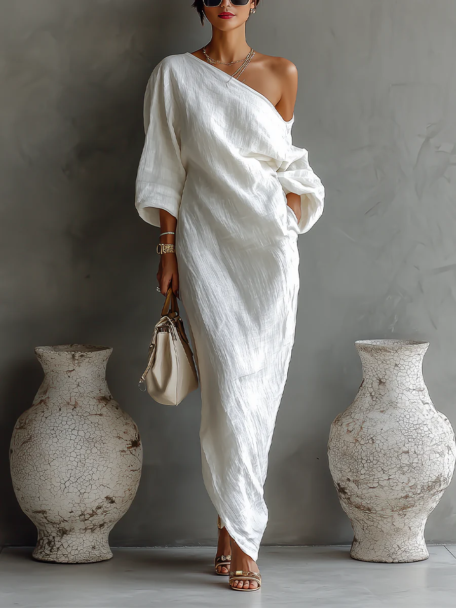 Elise™ | Elegantes asymmetrisches Maxikleid