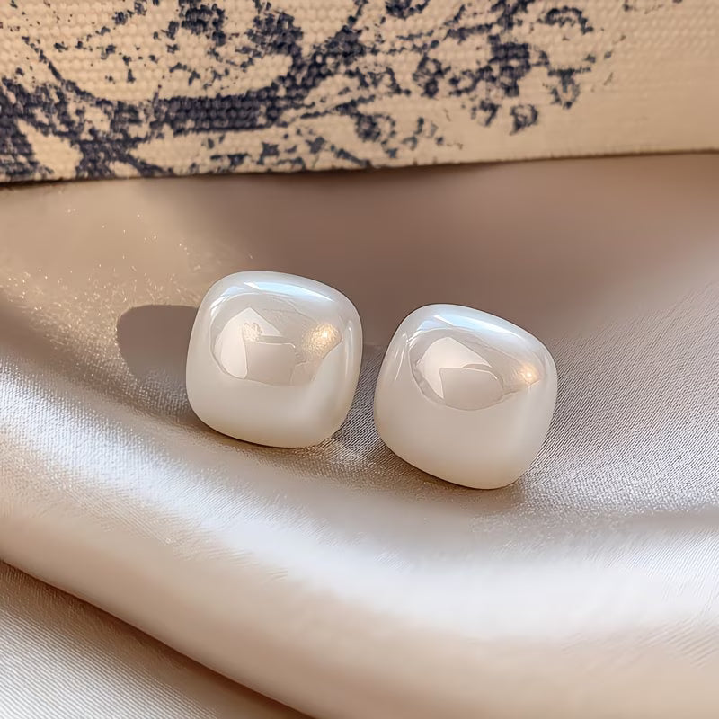 Boucles d'oreilles carrées à perles