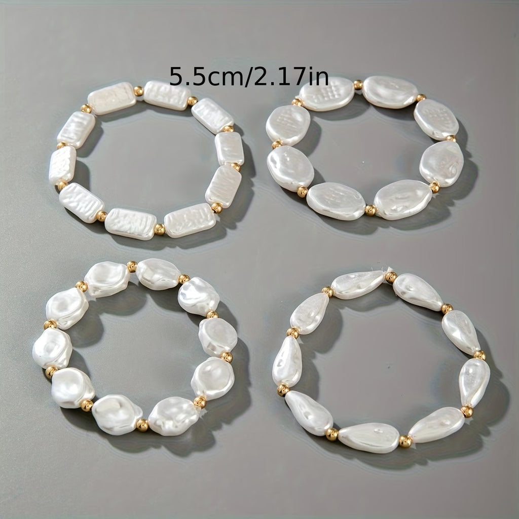 Ensemble de 4 bracelets à perles statement