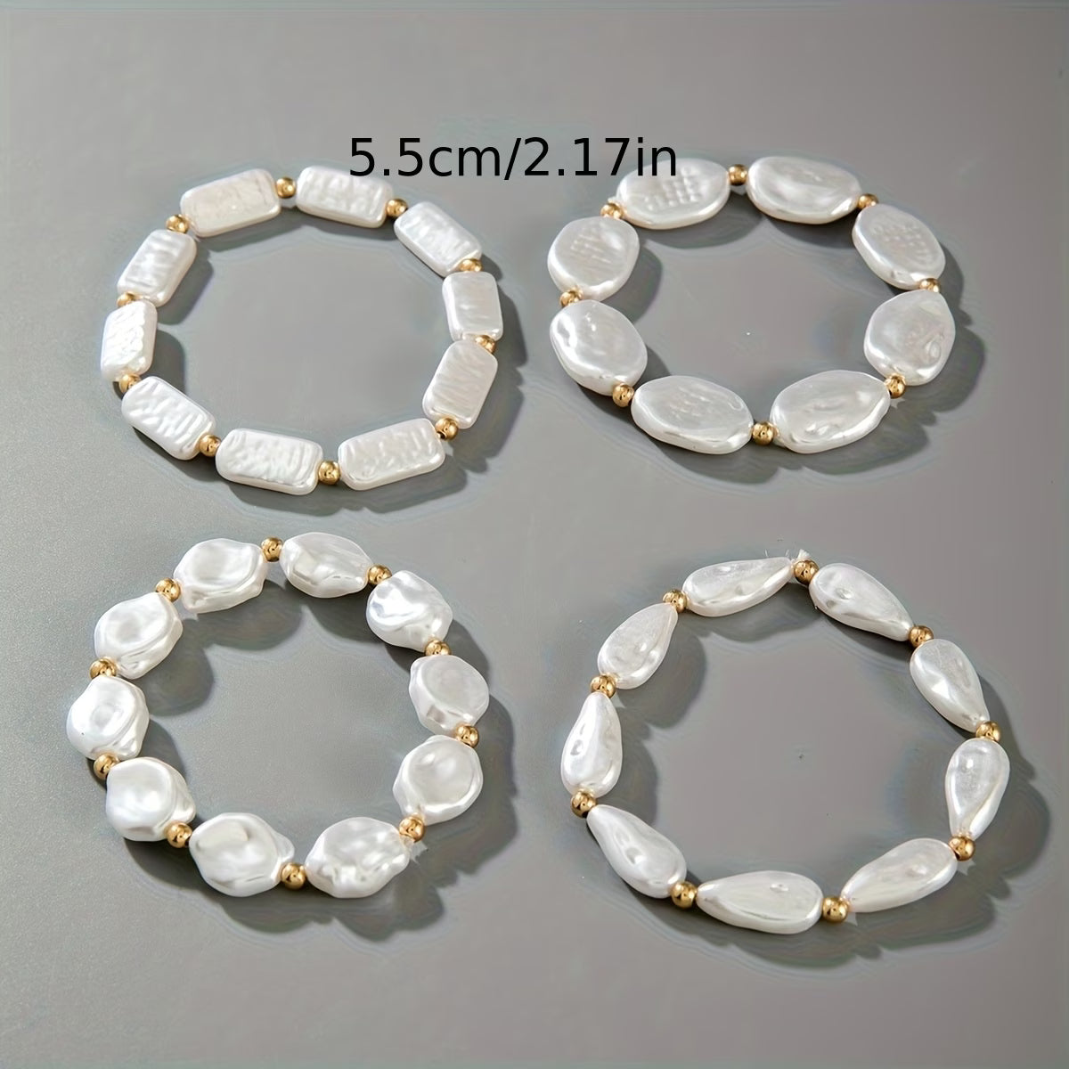 Ensemble de 4 bracelets à perles statement