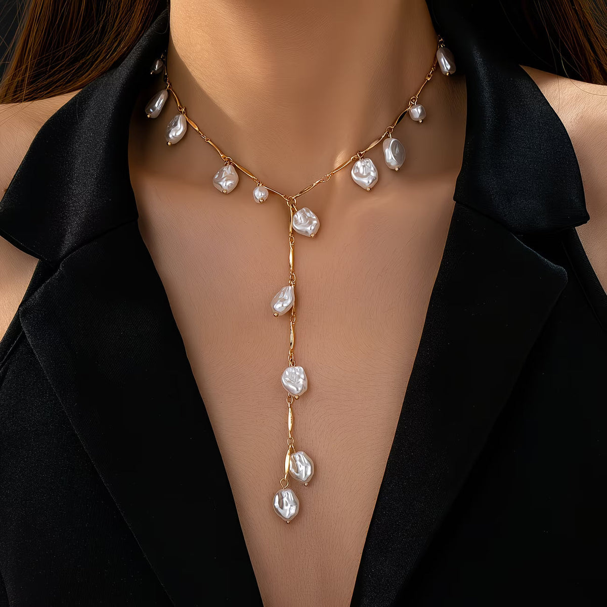 Collier cascade de perles mystiques