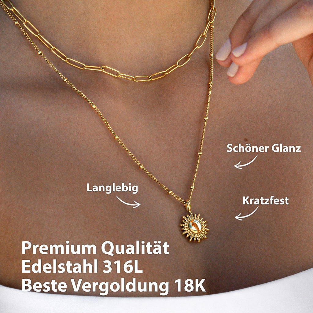 Bundle: BonnySun Kette + Ohrringe Sonne Gold