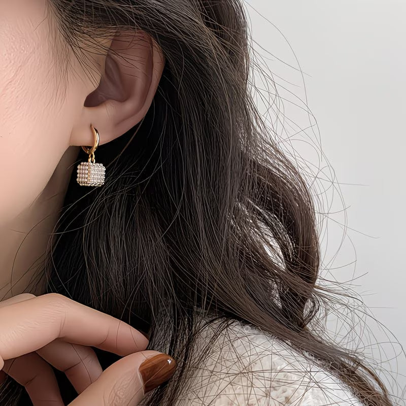 Boucles d'oreilles cube de perles