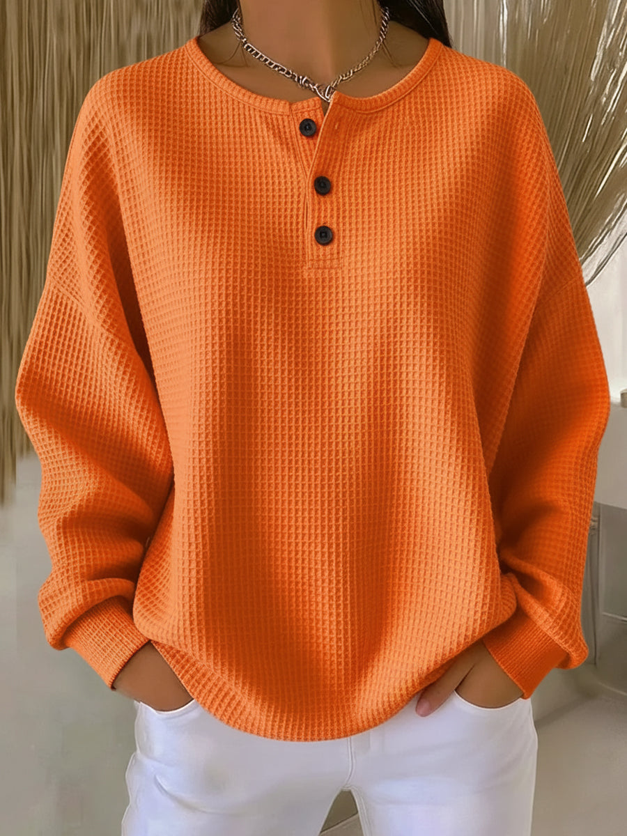 Milagros | Sweat-shirt Henley gaufré