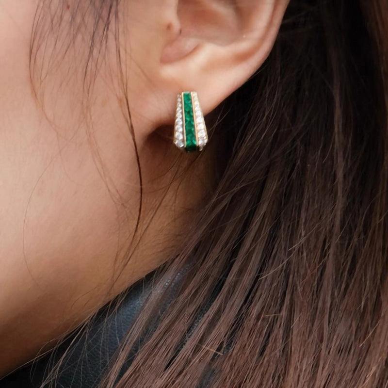 Serena Émeraude Earrings | Gold