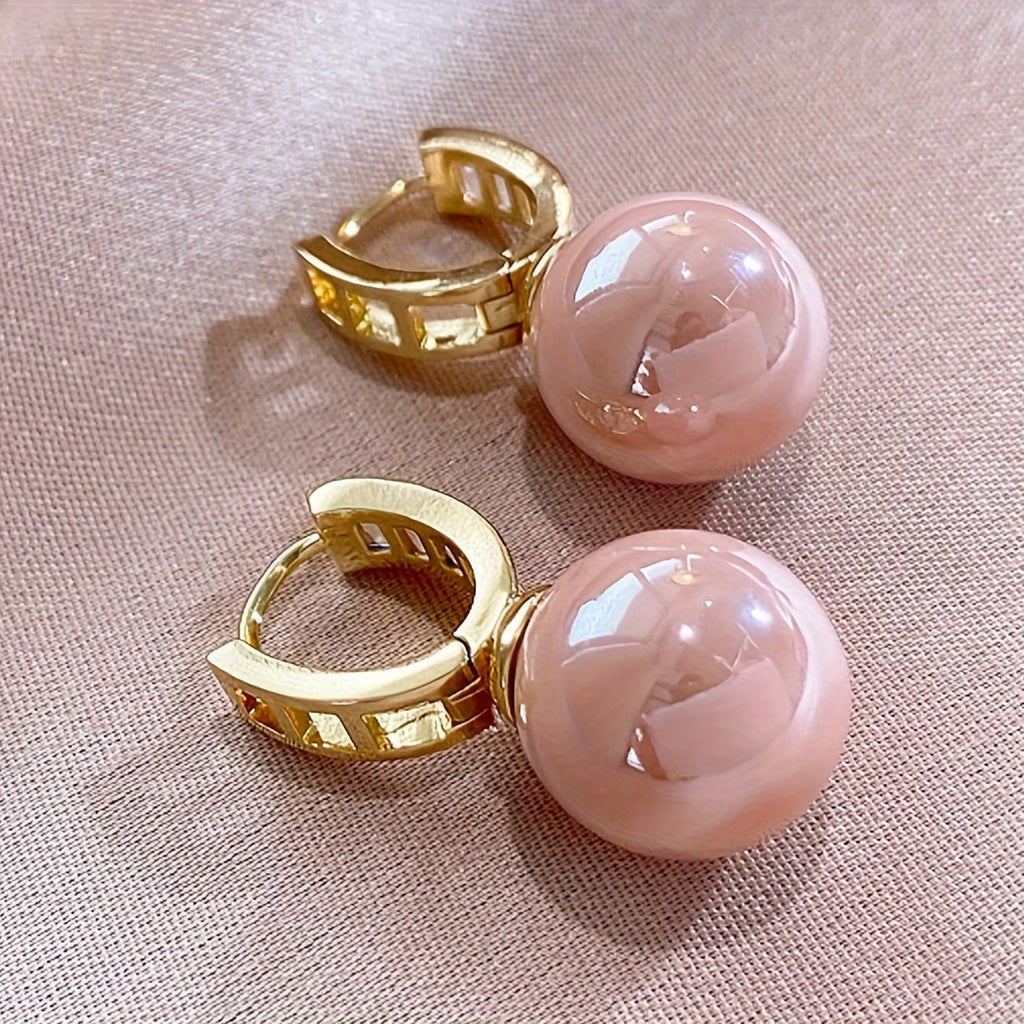 Boucles d'oreilles perles roses