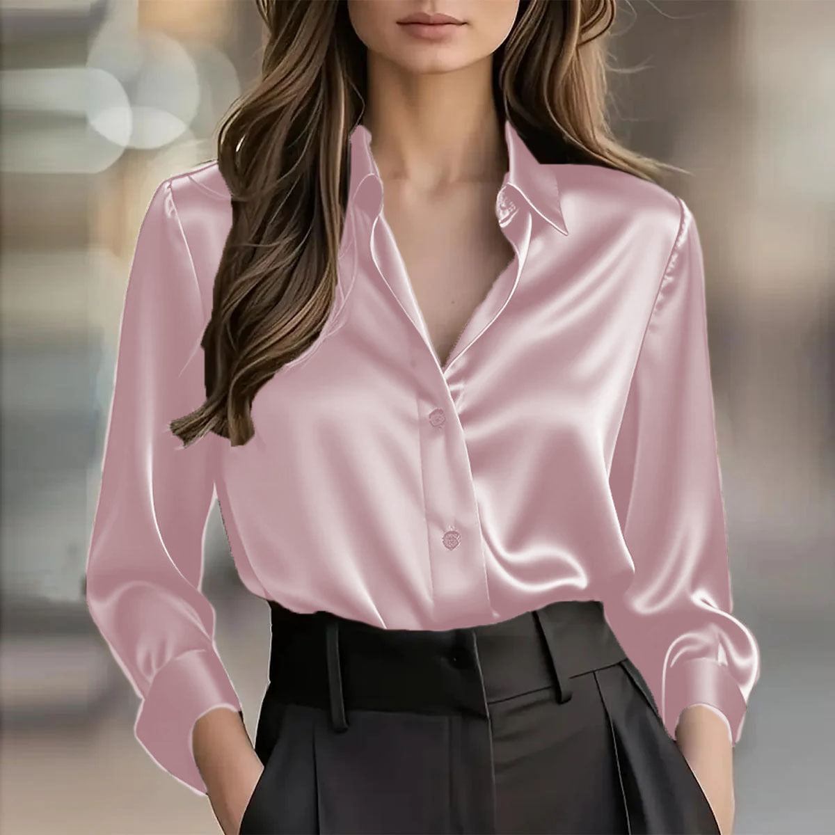 Soho Luxe Satin Bluse für Damen