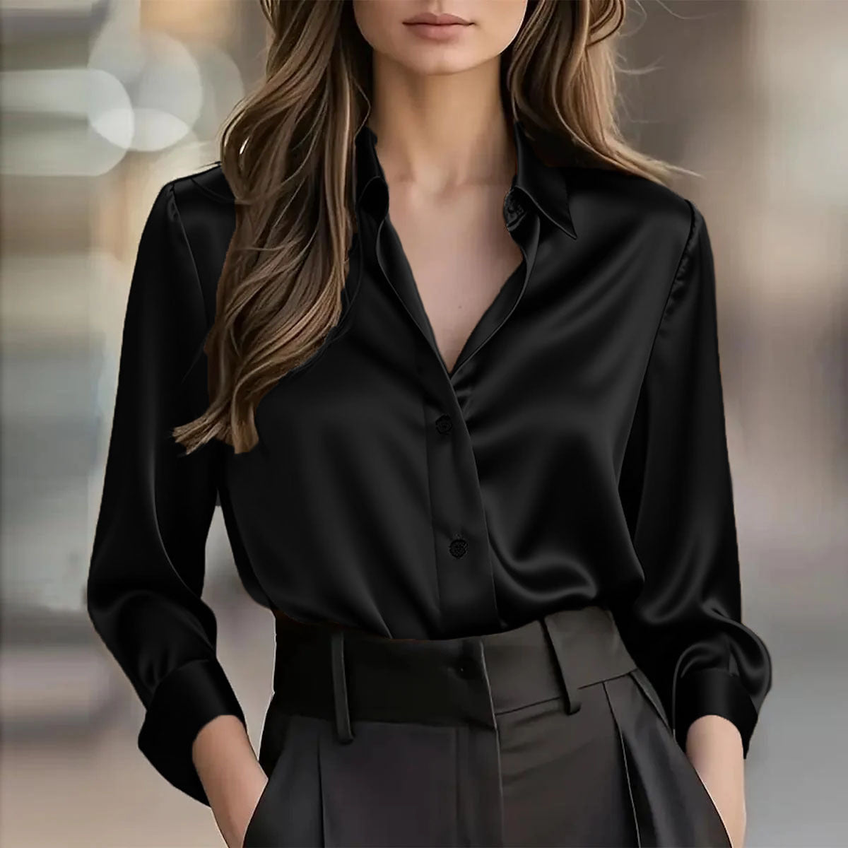 Soho Luxe Satin Bluse für Damen