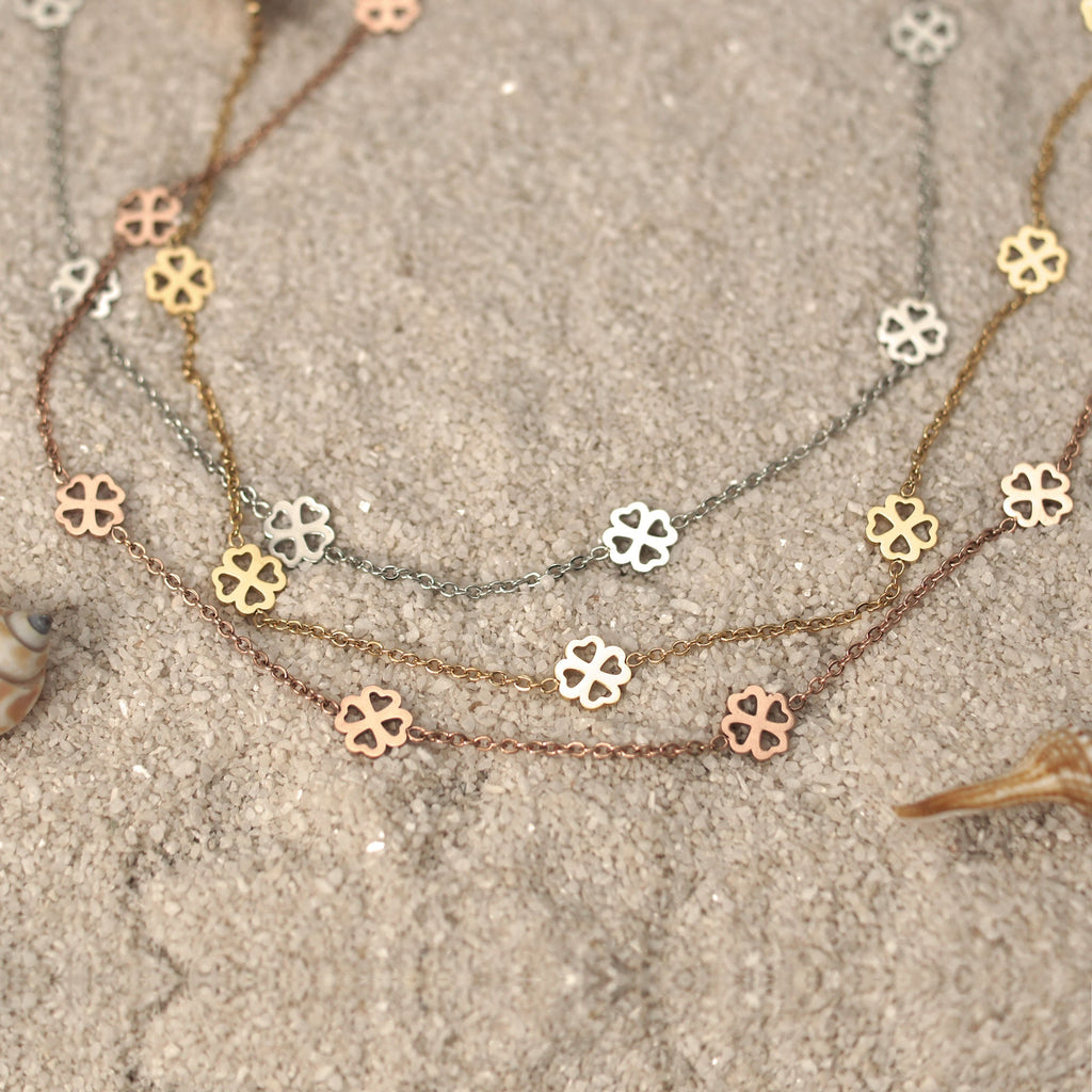 BonnyBliss collier trèfle feuille or