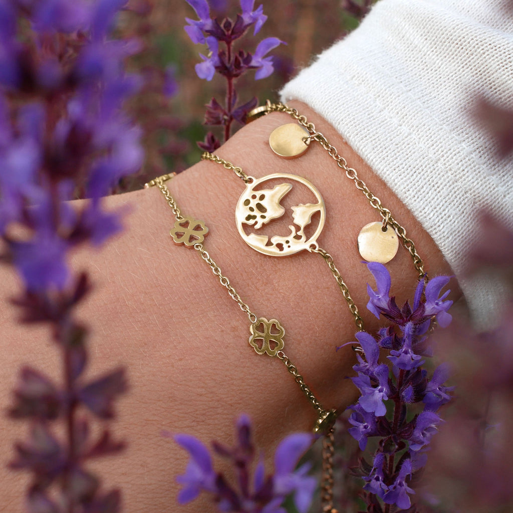 Bundle: BonnyCoin Plättchen Kette + Armband Gold
