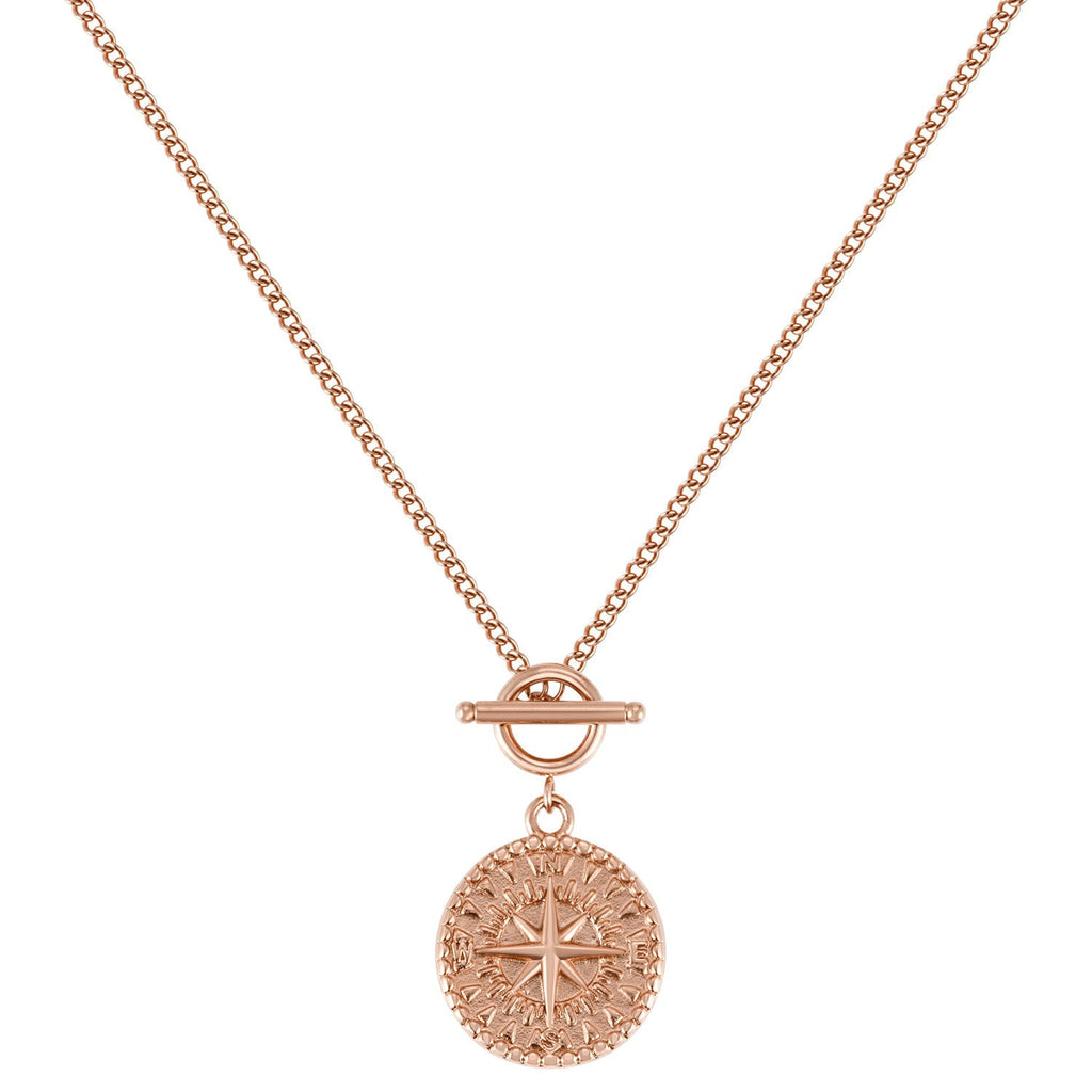 BonnyCompass Kette mit Kompass Anhänger Rosegold