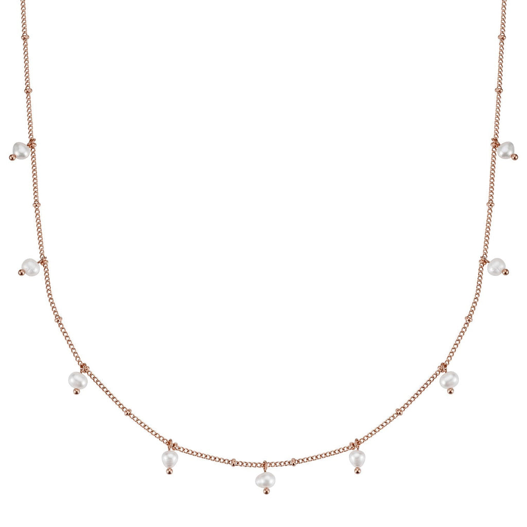 Collier BonnyOcean en or rose avec de véritables perles d'eau douce