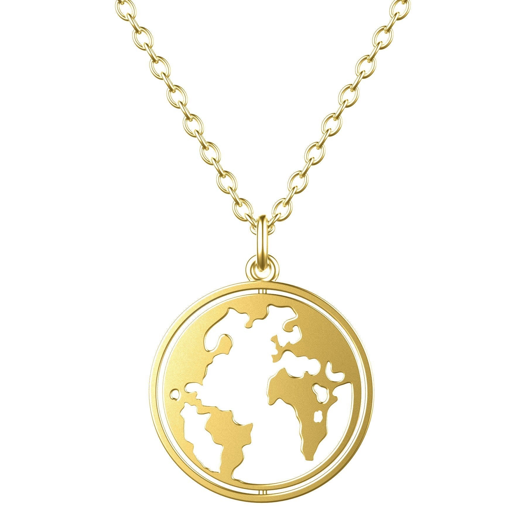 BonnyWorld Kette mit rotierbarer Weltkugel Gold