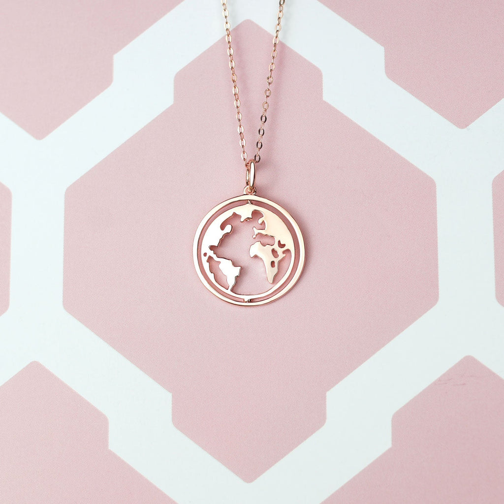 Bundle : collier globe BonnyWorld + bracelet en or rose