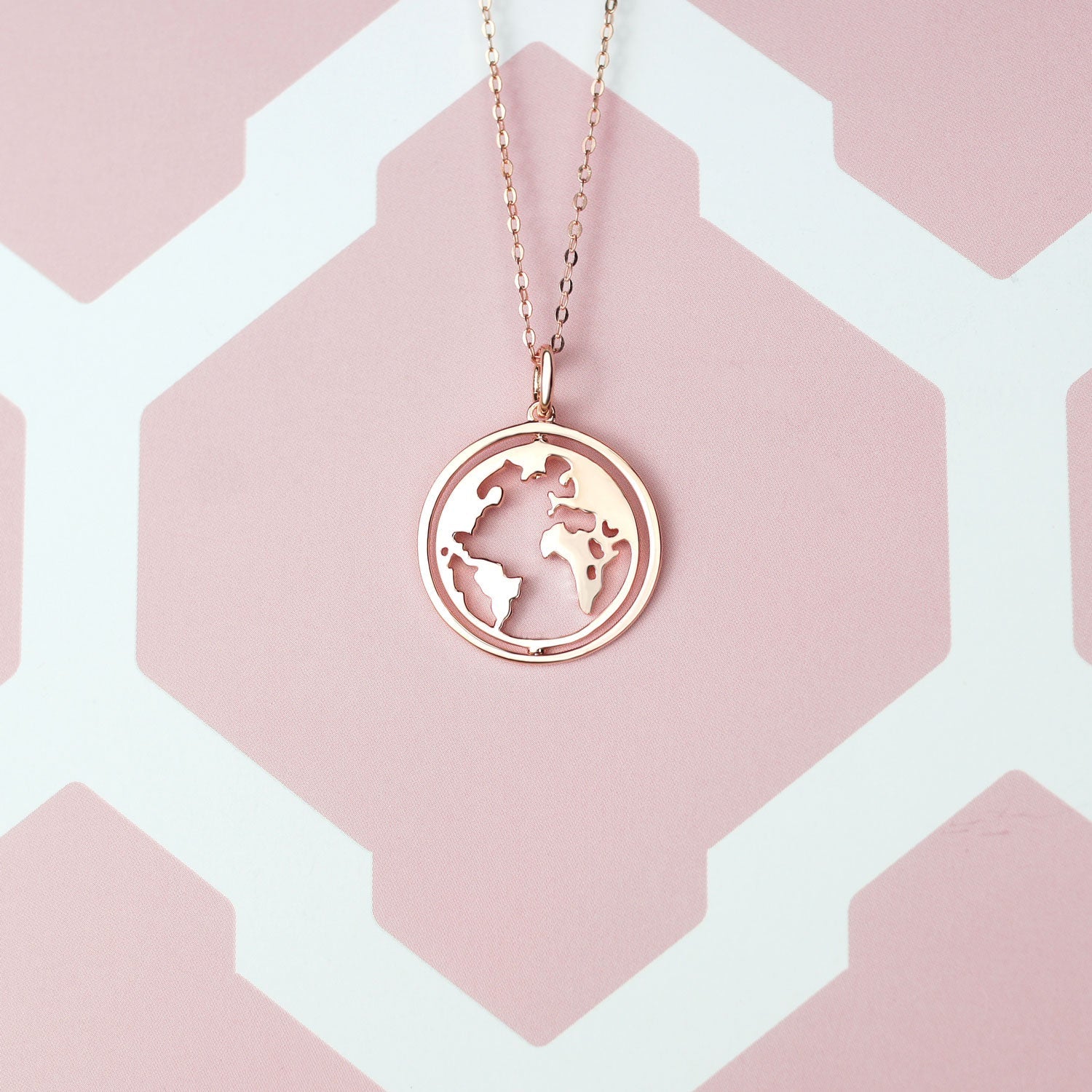Bundle : collier globe BonnyWorld + bracelet en or rose