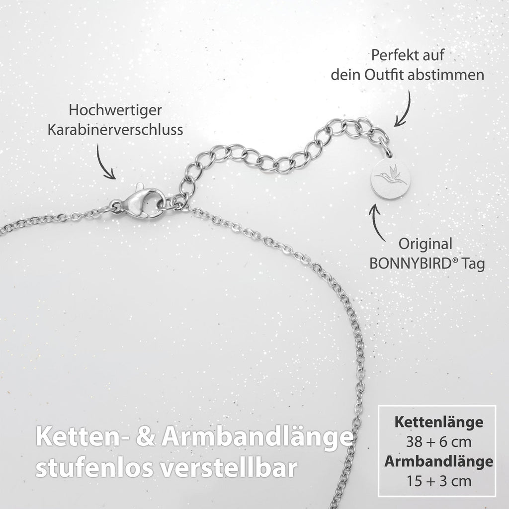 Bundle: BonnyCoin Plättchen Kette + Armband Silber