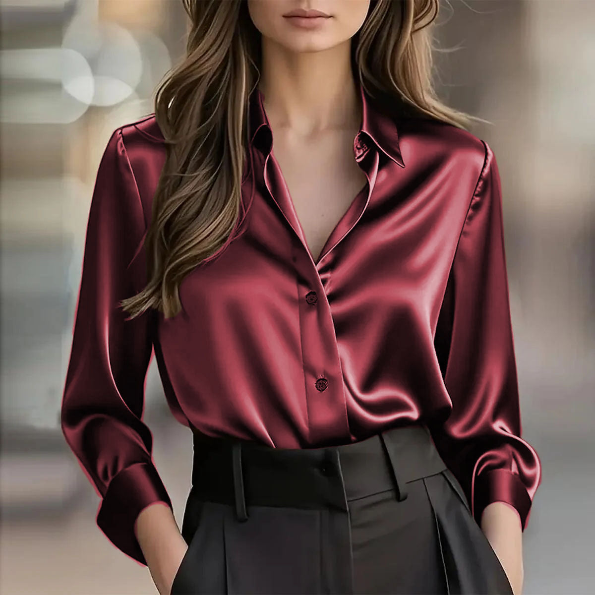 Soho Luxe Satin Bluse für Damen