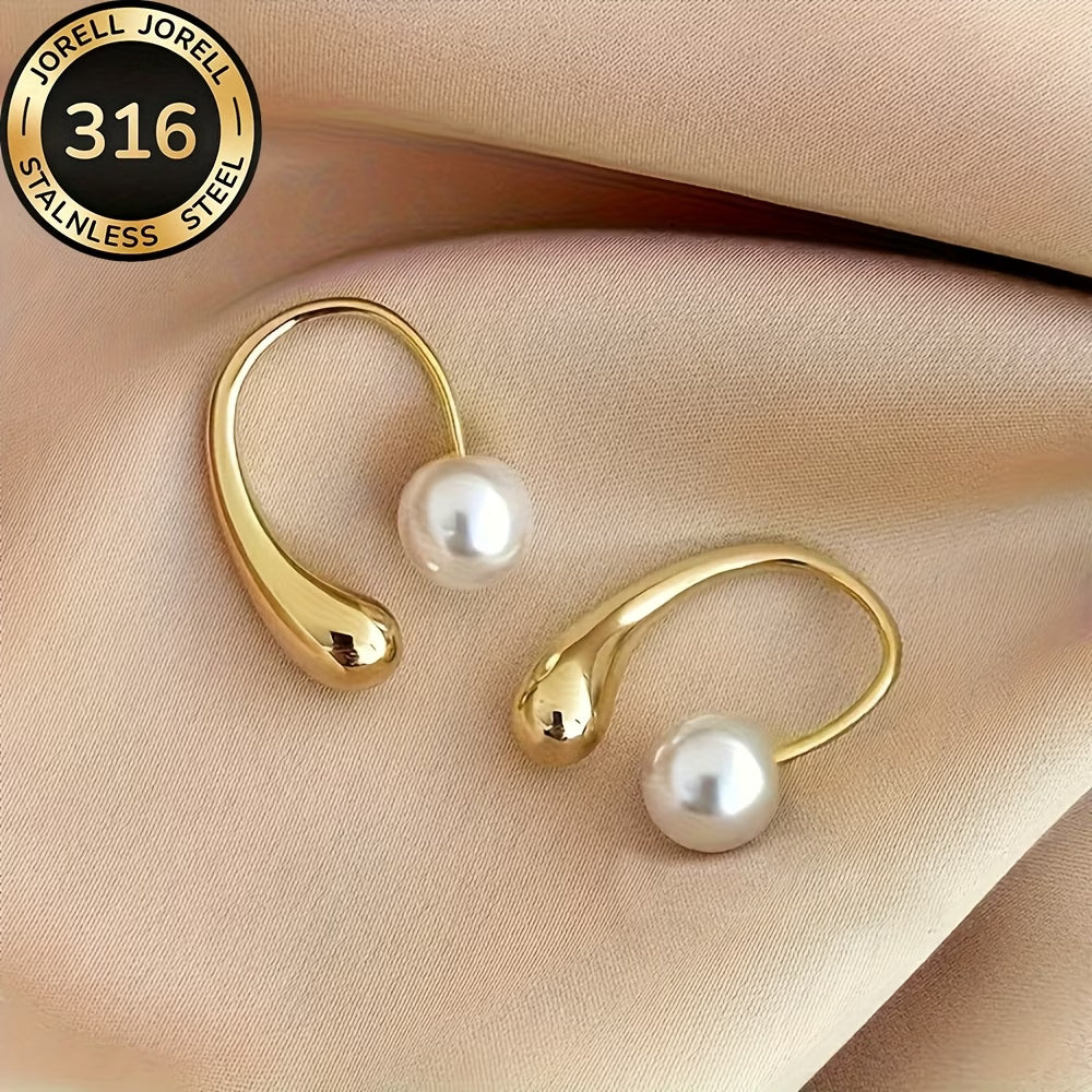 Boucles d'oreilles minimalistes à perles arquées
