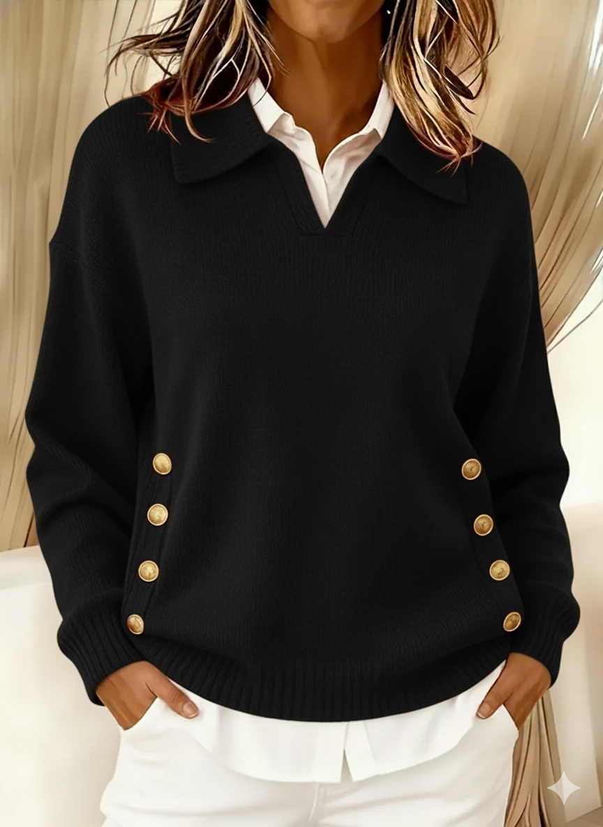 Vicenta | Pull à col polo avec boutons
