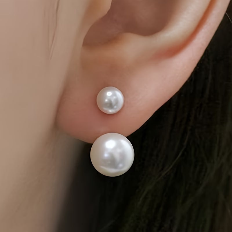Boucles d'oreilles statement à double perles
