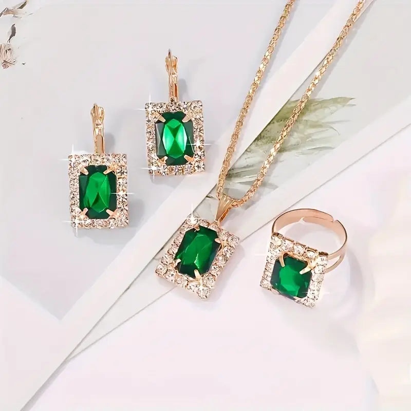Ensemble de Bijoux Sylvara Greenveil en Or Blanc