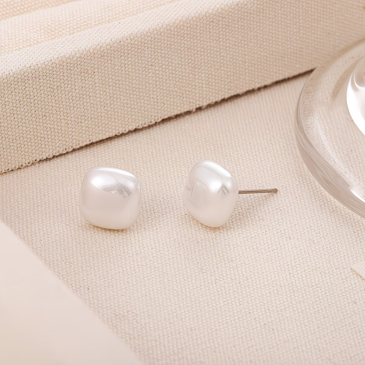 Boucles d'oreilles carrées à perles