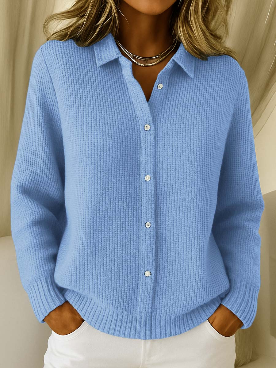Carmela | Veste texturée en maille avec boutons