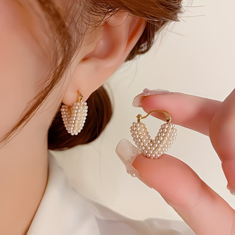 Boucles d'oreilles perles en V pour tous les jours