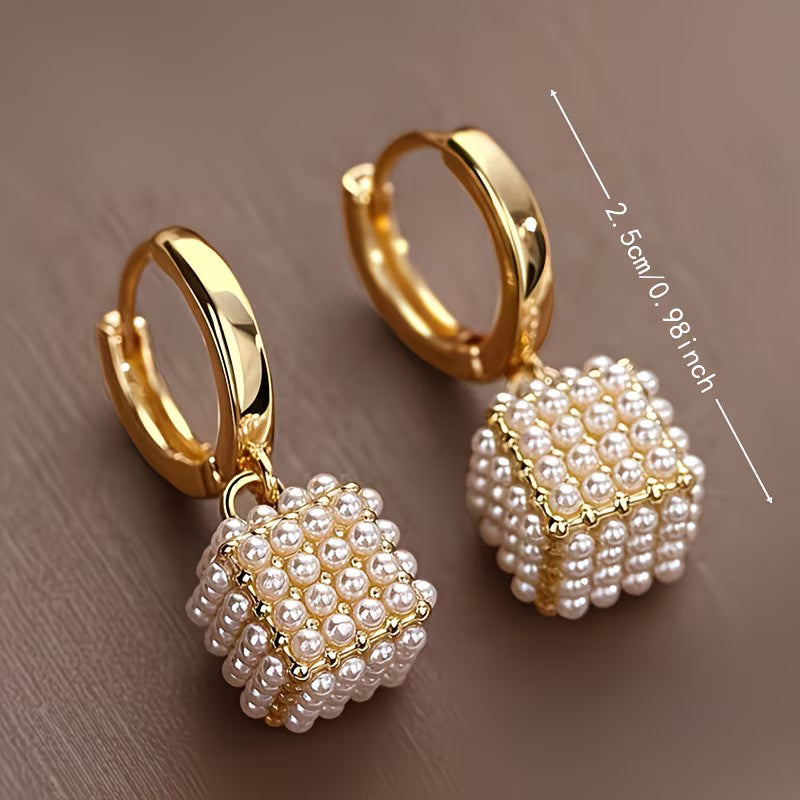 Boucles d'oreilles cube de perles