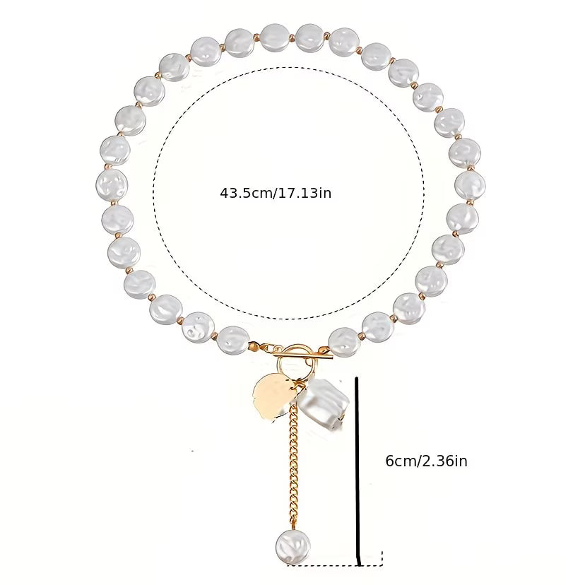 Collier de perles baroques avec fermoir toggle